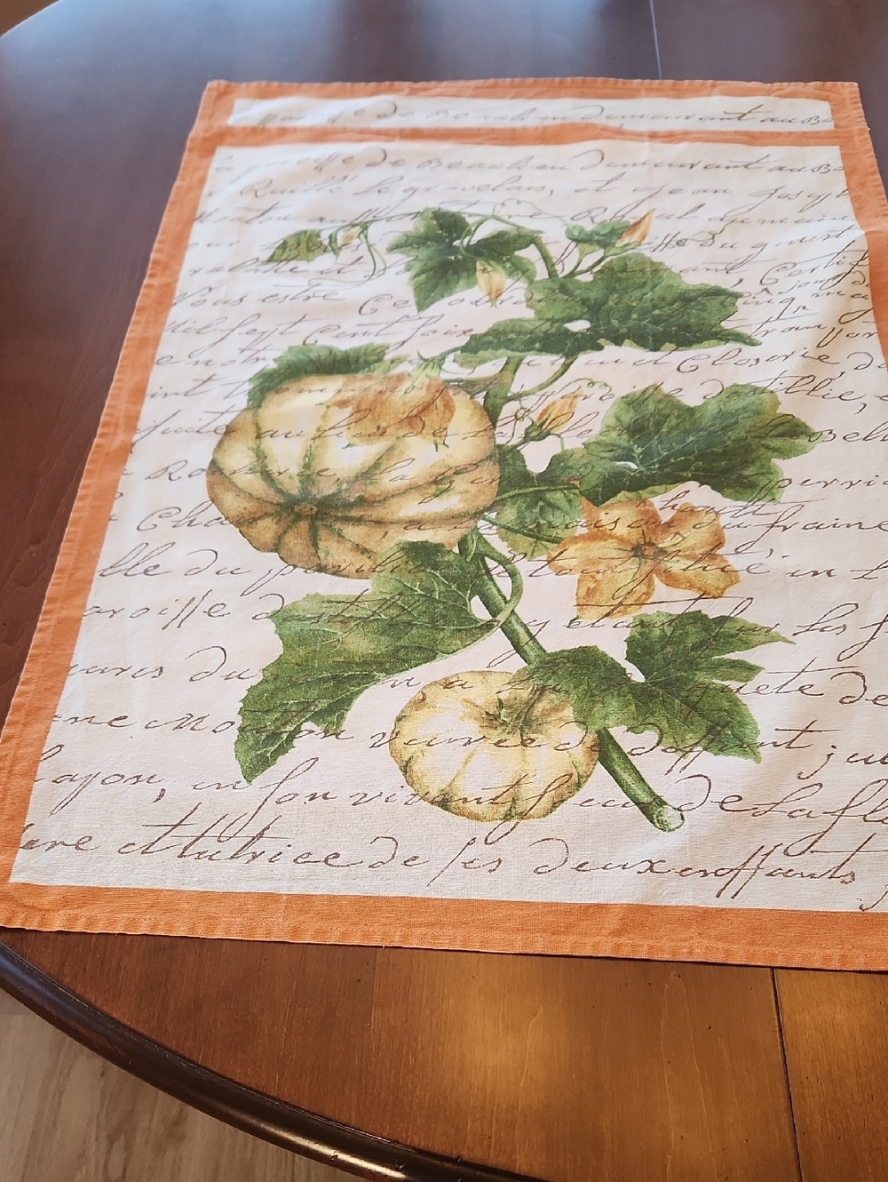 Williams Sonoma Botanical Pumpkin Print Tea Towels. Set Of 2
